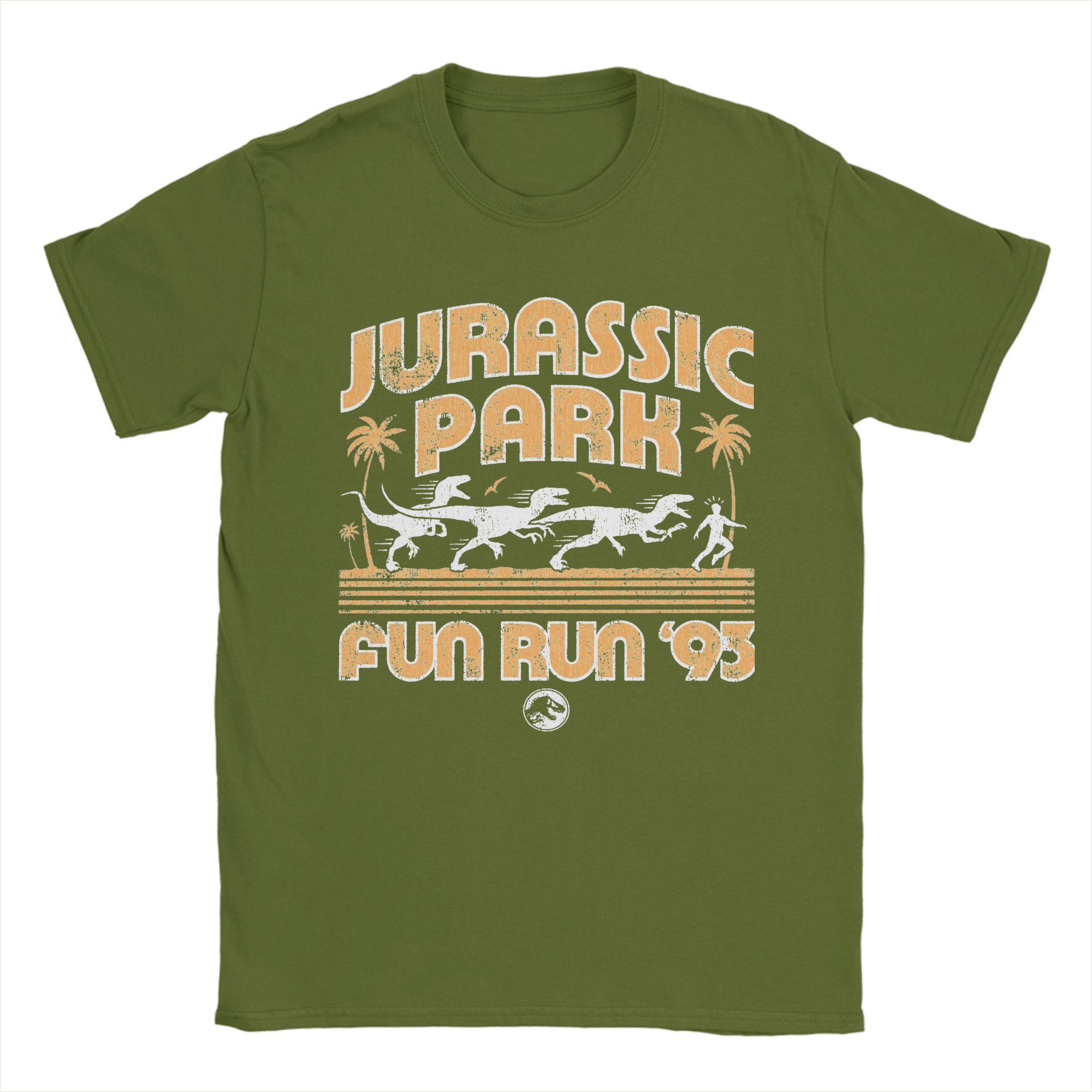 

Men Jurassic Park Fun Run 93 T Shirts 100% Cotton Tops Casual Short Sleeve Round Neck Tees Summer T-Shirts 4XL