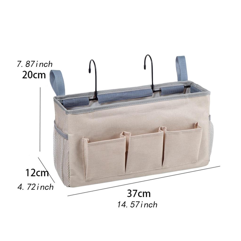 Bedside Caddy Storage Bag with Side Mesh Pockets Remote Book Keys Hanging Bed Storage Organizer Bag Can hold Glasses,Book, Key