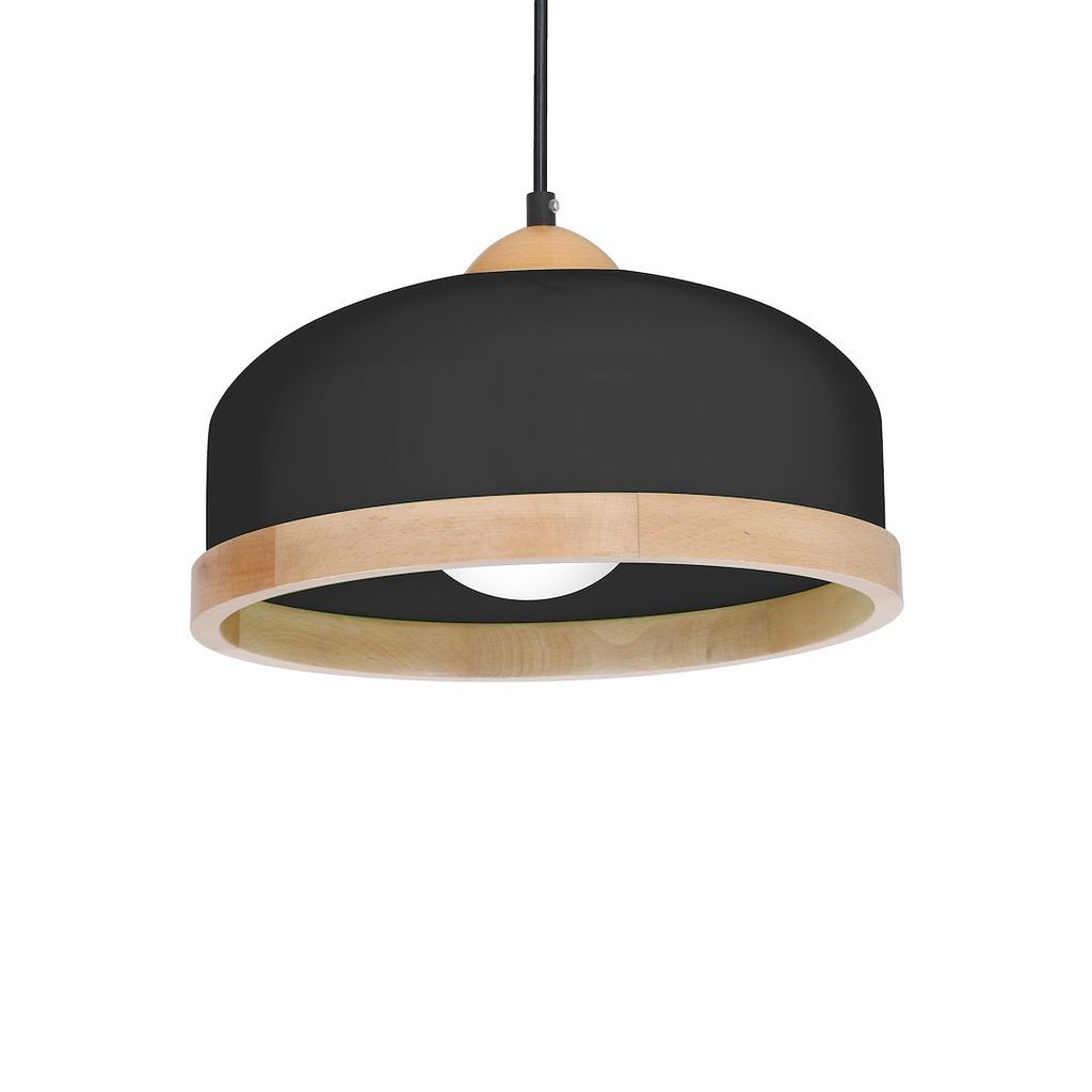 Lampa Wisząca Studio 1 E27 Czarny Wood Milagro Mlp8851
