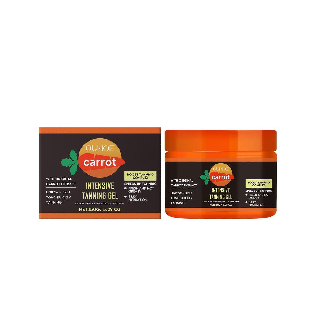 Ouhoe Carrot Tanning Gel Hydrating, Lightweight, Easily Absorbed, Nourishes And Protects The Skin, Bronze Tanning Gel