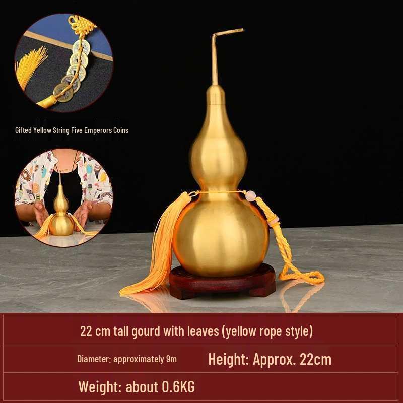 Brass Bagua Gourd with Five Emperors' Coins Pendant – Home Decor Craft