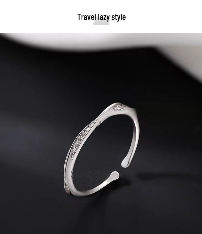Sterling Silver Mobius Open Ring: Women's Elegant Design for Index Finger