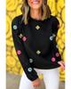 Azura Exchange Black Floral Embroidered Puff Sleeve Top