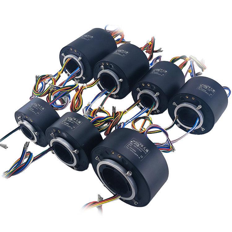 6-12 Circuit High-Speed Conductive Slip Ring, 360-Degree Rotary, 10A, Through-Bore Design
