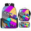 Digital Building Block Numberblocks School Bag Large Capacity Polyester Backpack Satchel Bag Pencil Bag Backpack Three-Piece Set