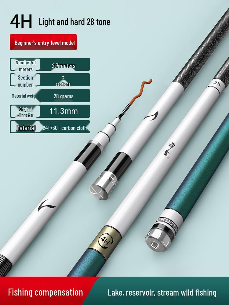 Super Hard Fishing Rod for Carp and Big Fish - 28/19 Tone Lightweight Rod for Wild Fishing and Crucian Carp Default