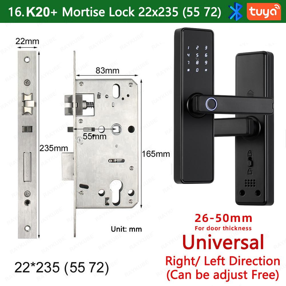 K20 Household Smart Electronic Door Lock with Tuya APP/IC Card/Password/ Key Unlock Biometric Fingerprint Door Lock