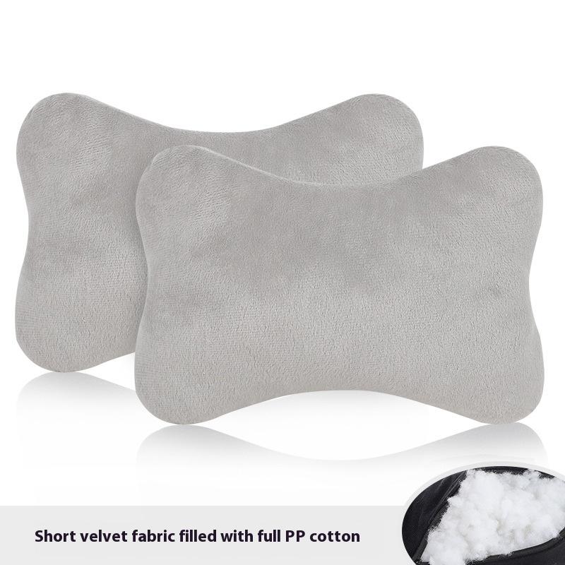 2Pcs Adjustable Auto Head Neck Pillow Bound-Shaped Car Seat Support Waist Cushion Massage Neck Car Headrest