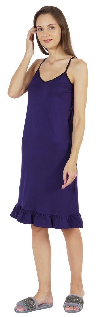 Inkmeso Solid Women  s Spaghetti Strap Nightwear Sleeveless Chemise