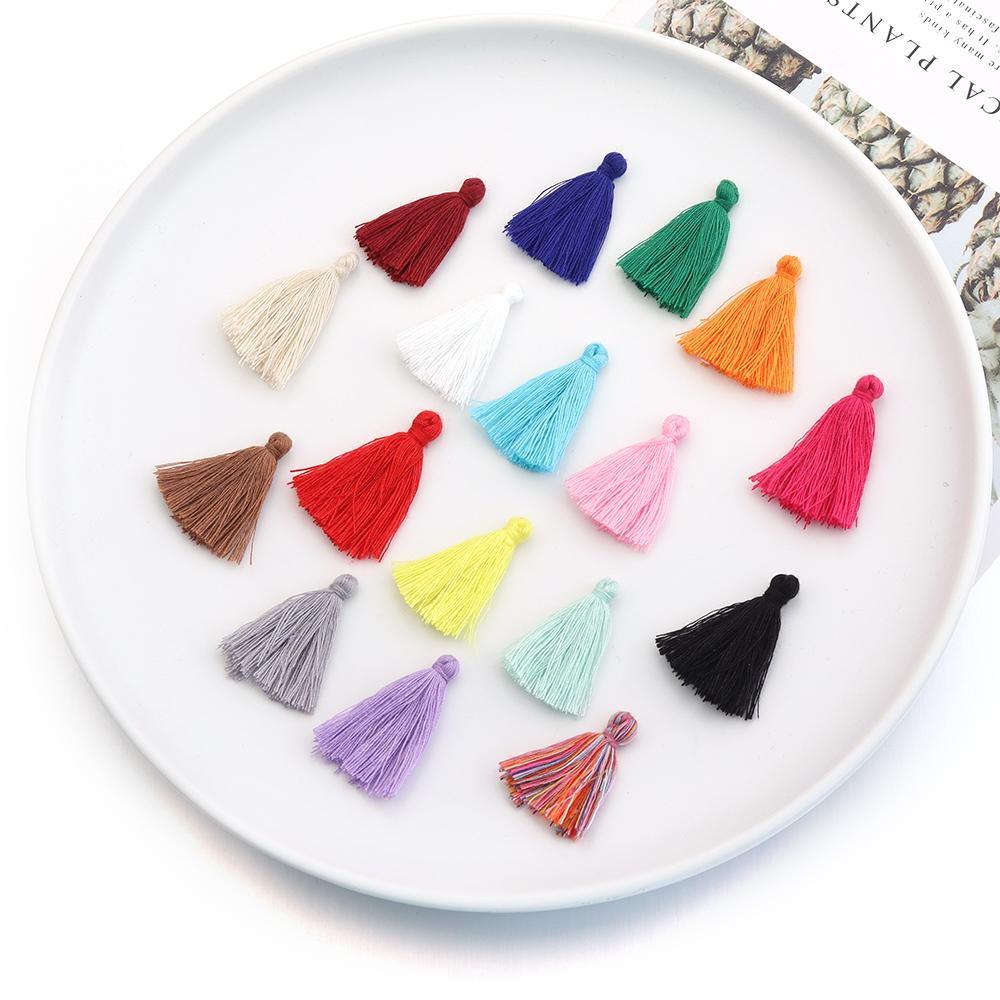 50pcs/lot 30mm Mini Cotton Tassels Colorful Tassel Charms For Jewelry Making DIY Earring Keychain Crafts Decoration Accessories