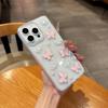 Bow Tie Butterfly Pearl Glitter Mobile Phone Case Is Suitable For Apple 16Promax Transparent Iphone17 Small Fresh And Fashionable