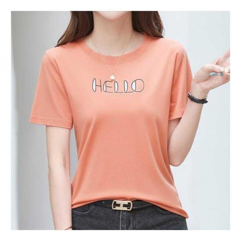 Navava Women Hello LeTTering Round Neck T shirT nT1670