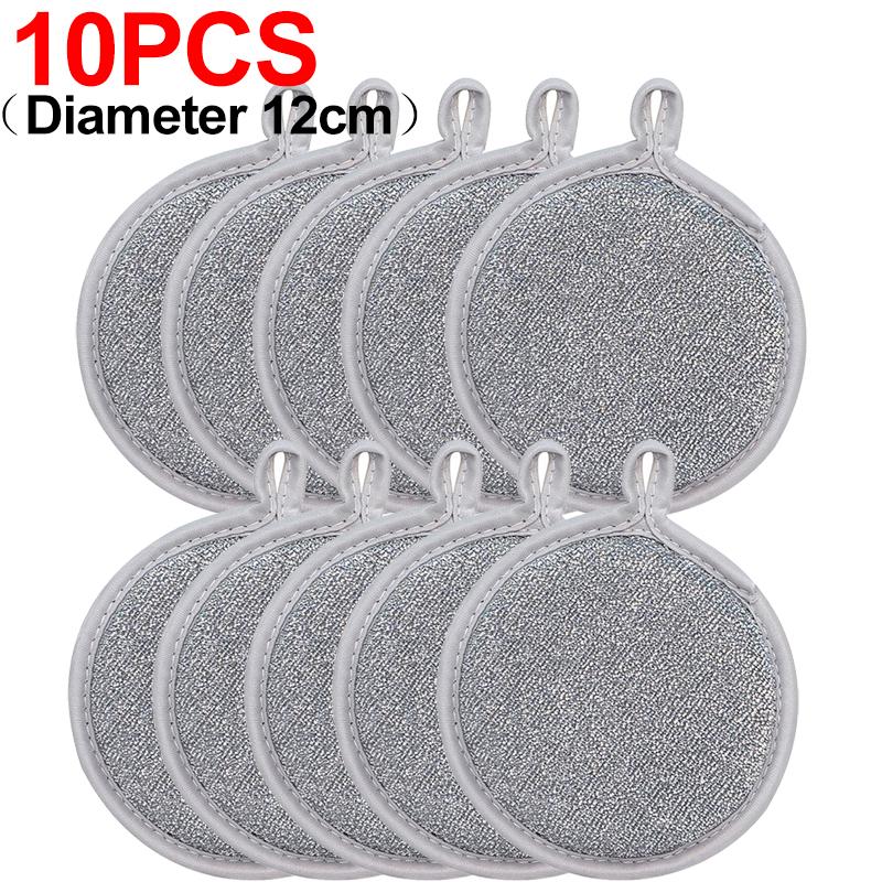 Double-side Dishwashing Sponges Silver Wire Cleaning Sponge Pot Dish Wash Sponge Oil Removal Scouring Pads for Kitchen Cleaning