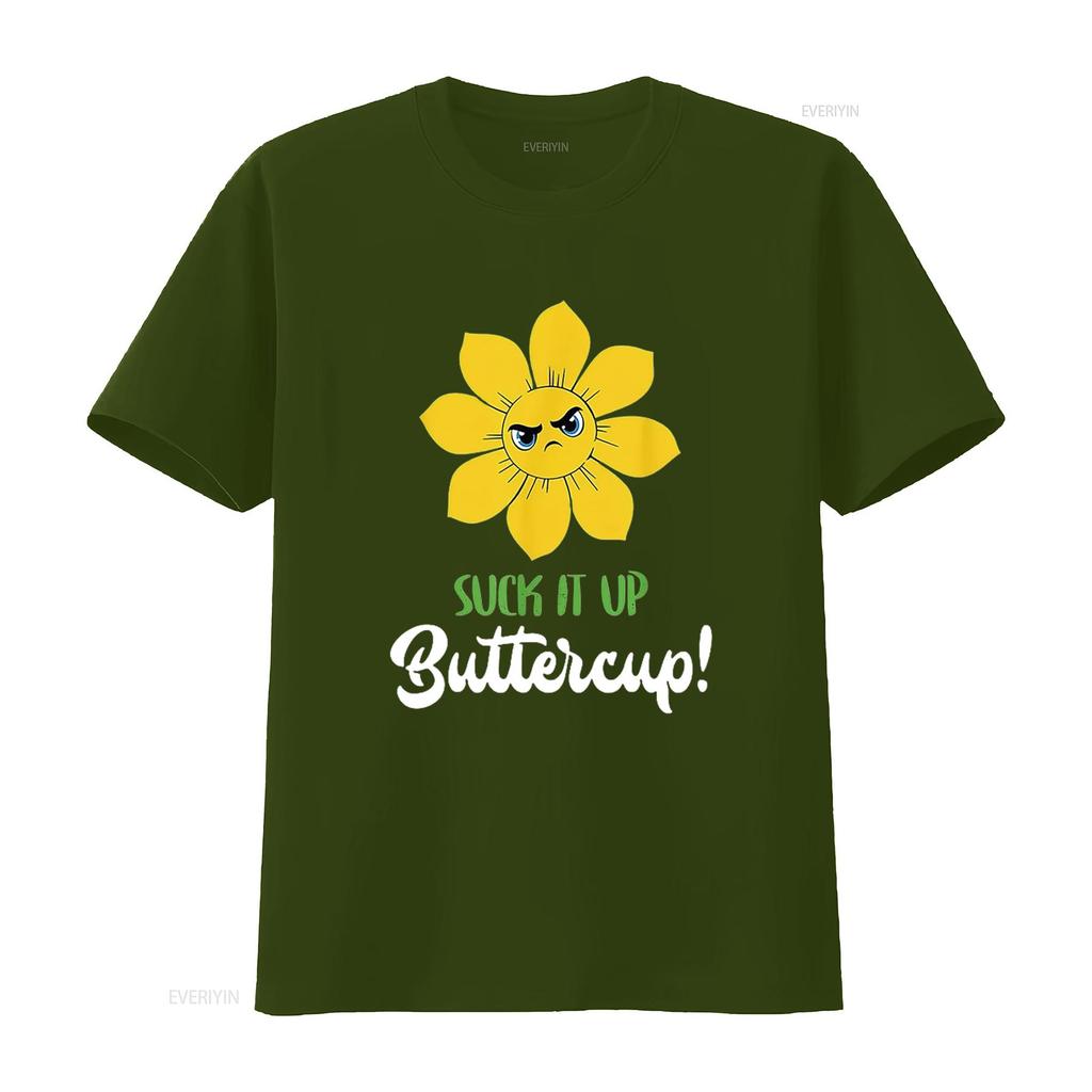 Unisex Suck It Up Buttercup T-Shirt Schwarz vintage gewaschen Streetwear Designer Kleidung Bequem Grafik homme