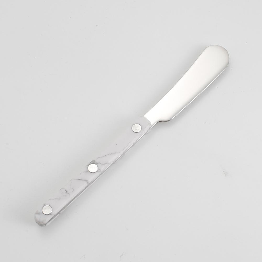 

Набор акриловых столовых приборов в северном стиле - Нож, вилка и ложка из нержавеющей стали с ручками-клипсами Marble Handle Butter Knife