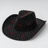 Explosive solid color men's and women's YK full diamond western cowboy hat suede ins wind up and down full diamond depression design