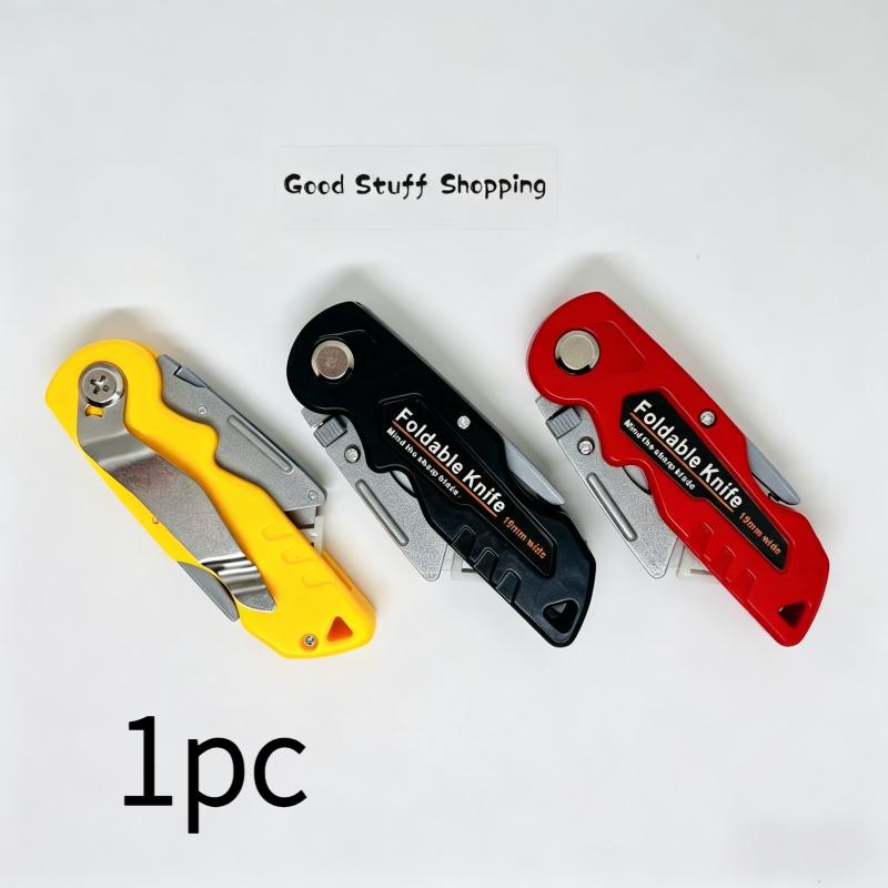 1Pc Random Color, Exquisite Multifunctional Knife Handle, Quick Detach, Household Hand Tool. (Blades Not Included)
