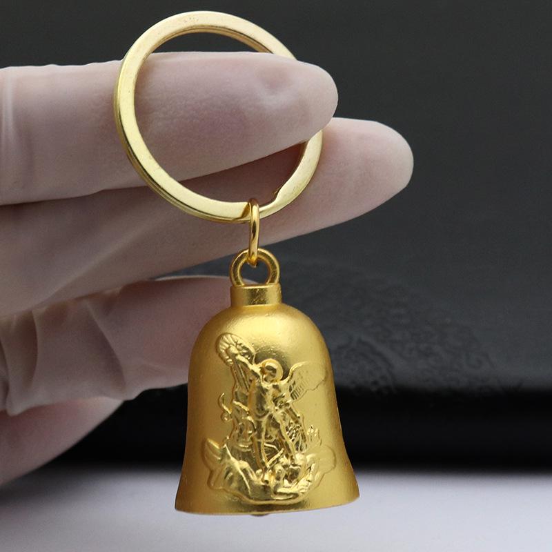 Retro Metal Jewelry Keychain with Bell Pendant - Car and Bag Decoration