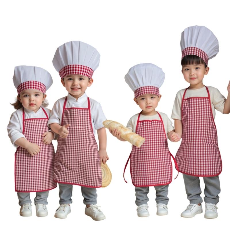 Baby Photography Props Chefs Apron and Hat for Boy Girl Outfit Photo Shoot Clothes Baby Photography Costume Clothing