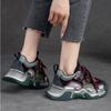 Johnature Casual Flat Shoes Women Sneakers Genuine Leather Mixed Colors Retro Comfortable Thick Sole Platform Sneakers