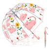 Transparent Long Handle Umbrella Easy Grip Hook Kids Umbrella Lightweight Dome Umbrella  Children