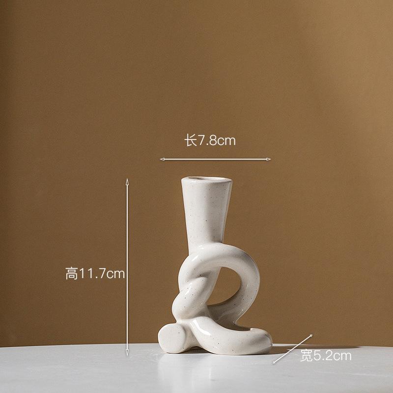 Керамический подсвечник Подсвечник Подставка для ароматической свечи Узлы из витой веревки Геометрический полый подсвечник Домашнее украшение