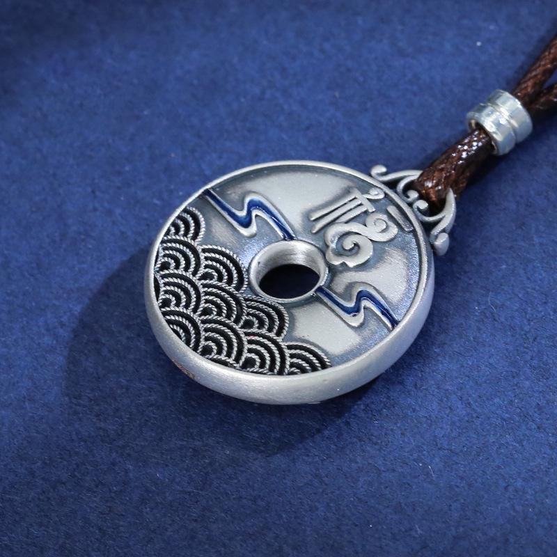 Enamel Lotus Fish Hollow Filigree 999 Sterling Silver Pendant Necklace