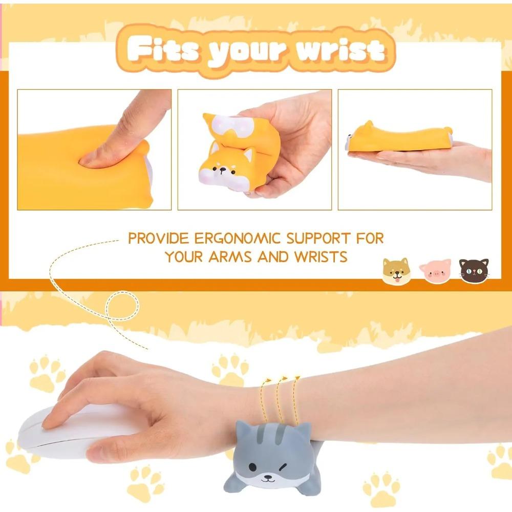 Kawaii Cat Squishy Toy Cute Animal Wrist Rest Support Mouse Squishy Stress Relief Toy Gift for Kid Desk Office Computer Laptop