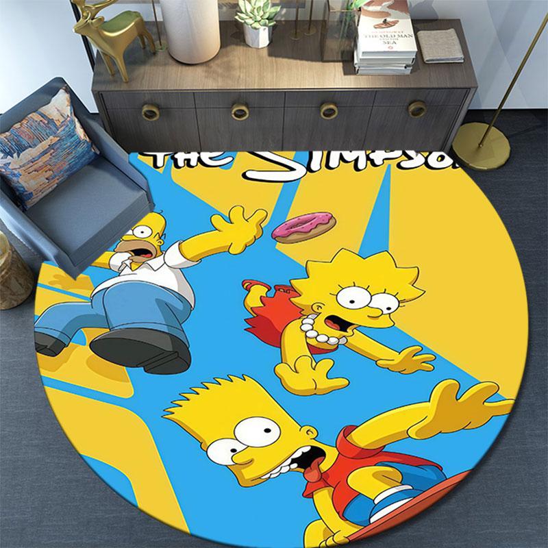 The Simpsons Poster pattern round rug,Carpet Rug for Living Room Bedroom Playroom ,Non-slip Floor Mat,Holiday Gifts and Birthday Gifts.