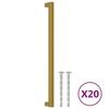 VidaXL Cabinet Handles 20 Pcs, Door Handles with Screws, Drawer Handles for Cupboards Buffets Lockers Crates, Golden 3203649