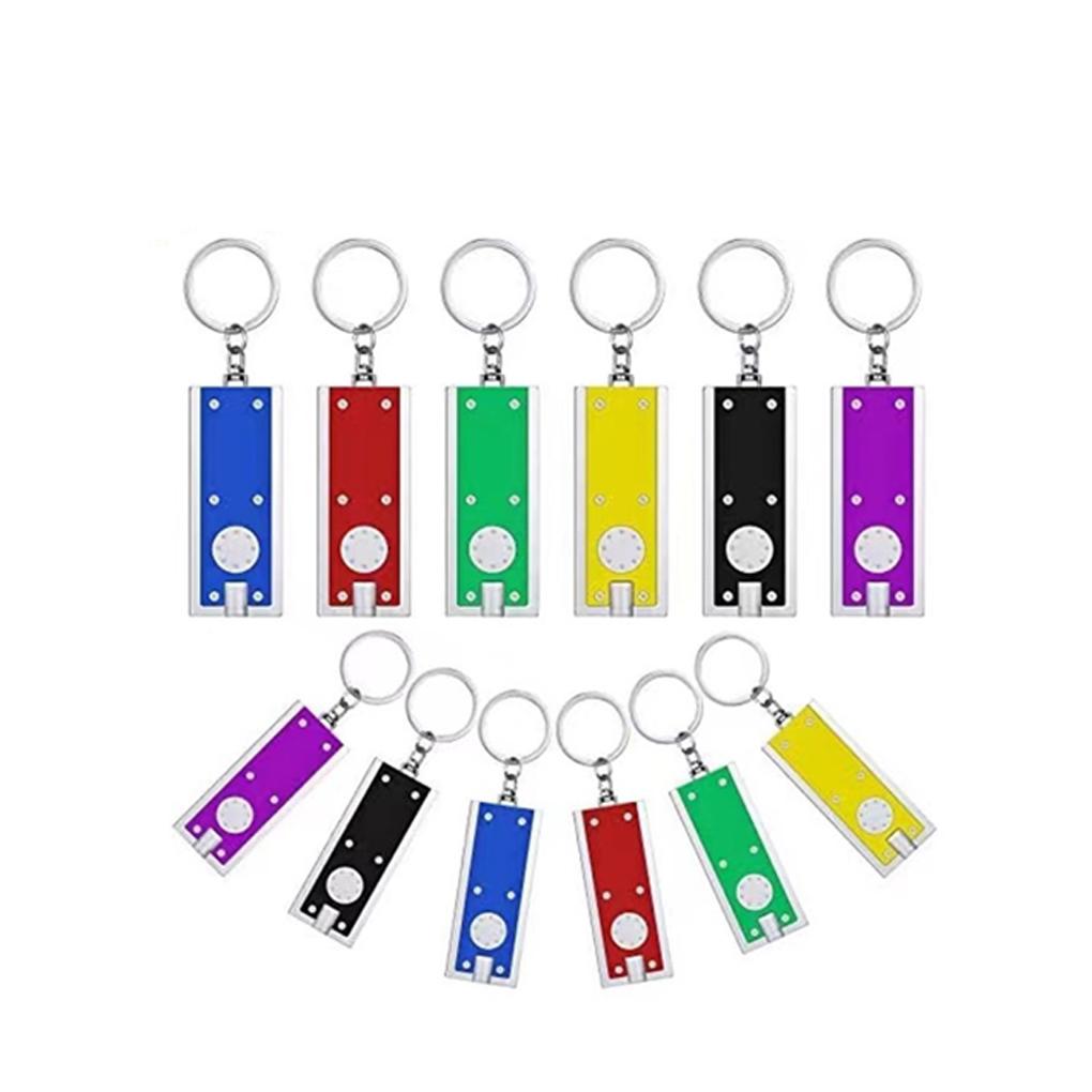 Flashlight Keychain Small Square Keyring LED Light Pocket Key Holder Backpack Handbag Lamp Fashion Gift for Women Men