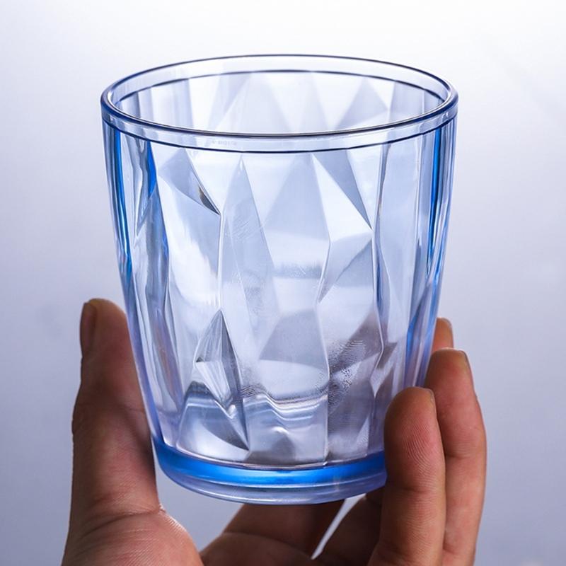 Acrylic Drinking Glasses 490ml Shatterproof Water Tumblers Unbreakable Beer Cup R7UB
