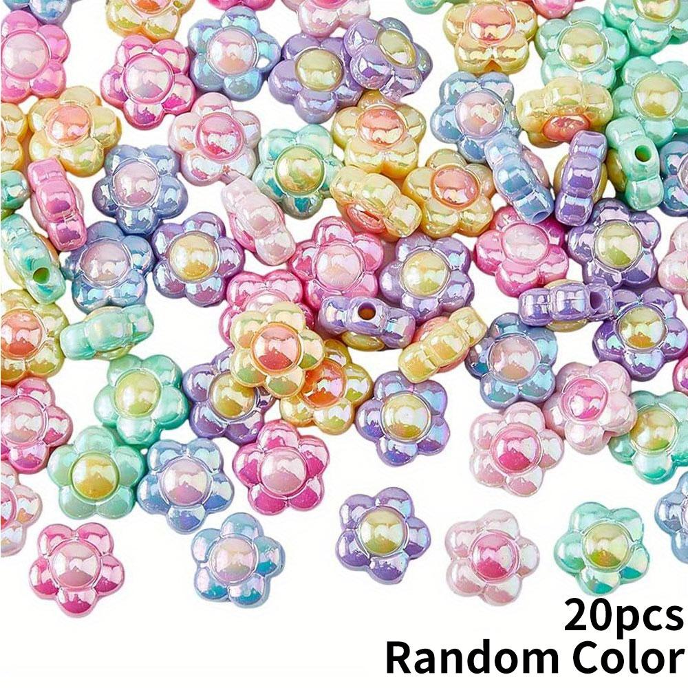 20/50/100PCS Acrylic Flower Bead Craft Bead Cute Sunflower Bead Flower Hair Bead Cute Pine Bead Small Hole Bead Bracelet Jewelry Making