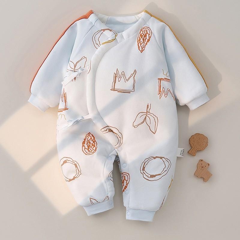 Baby Boy Girl Winter Thick Cotton Hanbok With Slipon Closure For Newborns