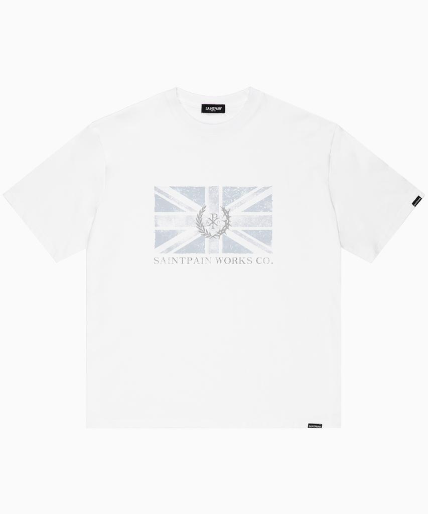 SAINTPAIN Sp Vintage Union Jack Short Sleeve T-Shirt White