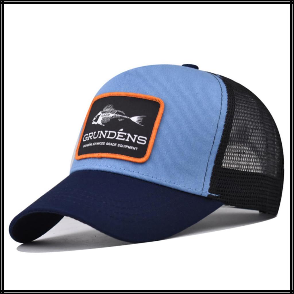 Baseball CZA436 [White Fang] Hat, Cap, Cap, Embroidered, Mesh, Fish, Outdoor, Stylish, Men's, Women's, (Black)