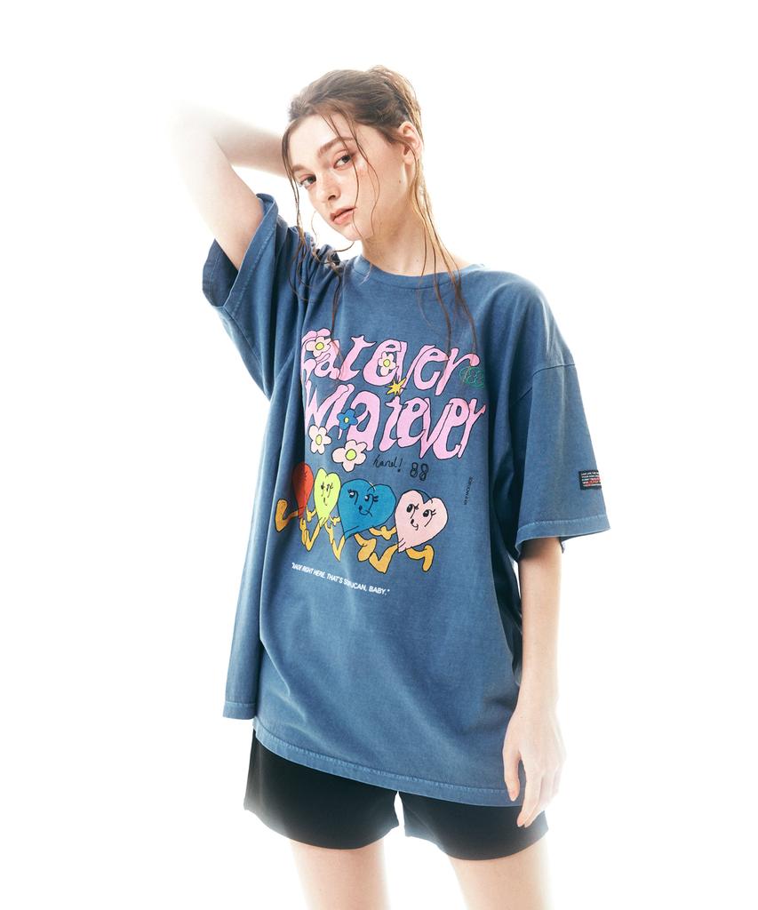 Soipeuyukaen Oversized Loose Fit Pigment Print T-Shirt