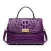 Crocodile Pattern Women's Single-shoulder Crossbody Bag for Ladies, Top Layer Leather Handbag