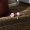 Bioceramic Needle Resin Flower Mini Stud Earrings For Women Allergy Prevention Piercing Ear Hole Jewelry