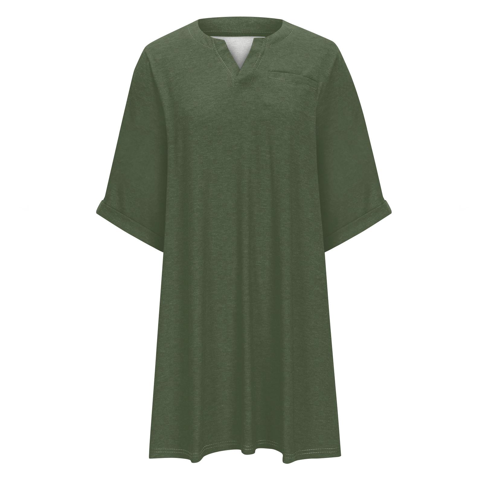 Женская мода большого размера с v-образным вырезом и семью рукавами — фото 5