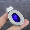 Sapphire(Simulated) 925 Sterling Silver Jewelry Pendant 2.17" Q7m52