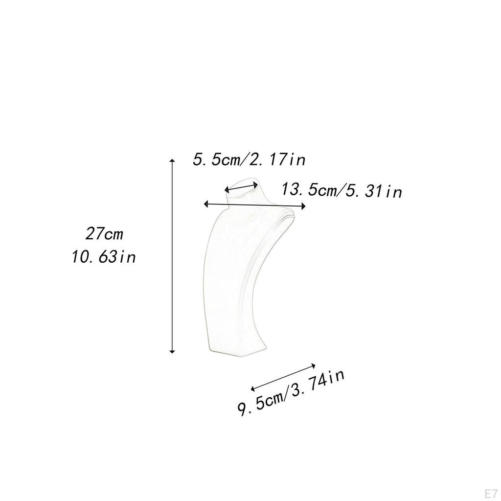 Necklace Bust Display Stand Jewelry Holder Photo Prop, PU Leather Selling Storage Rack Shop