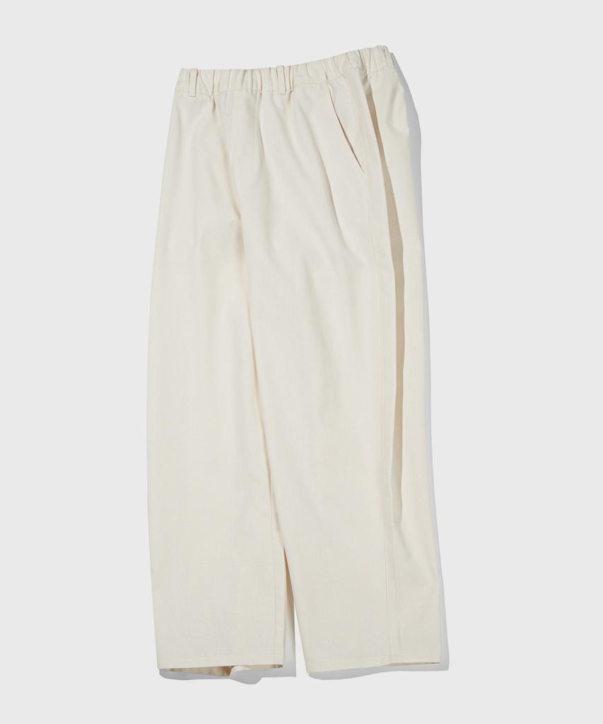 KIIMUIR Linen-Like Semi-Wide Elastic Waist Pants_4 Color