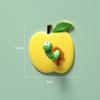 Cute Hooks, Punch-Free Apple And Caterpillar Shape, Traceless Hooks, Strong Three-Dimensional Cute Cartoon Bathroom Storage