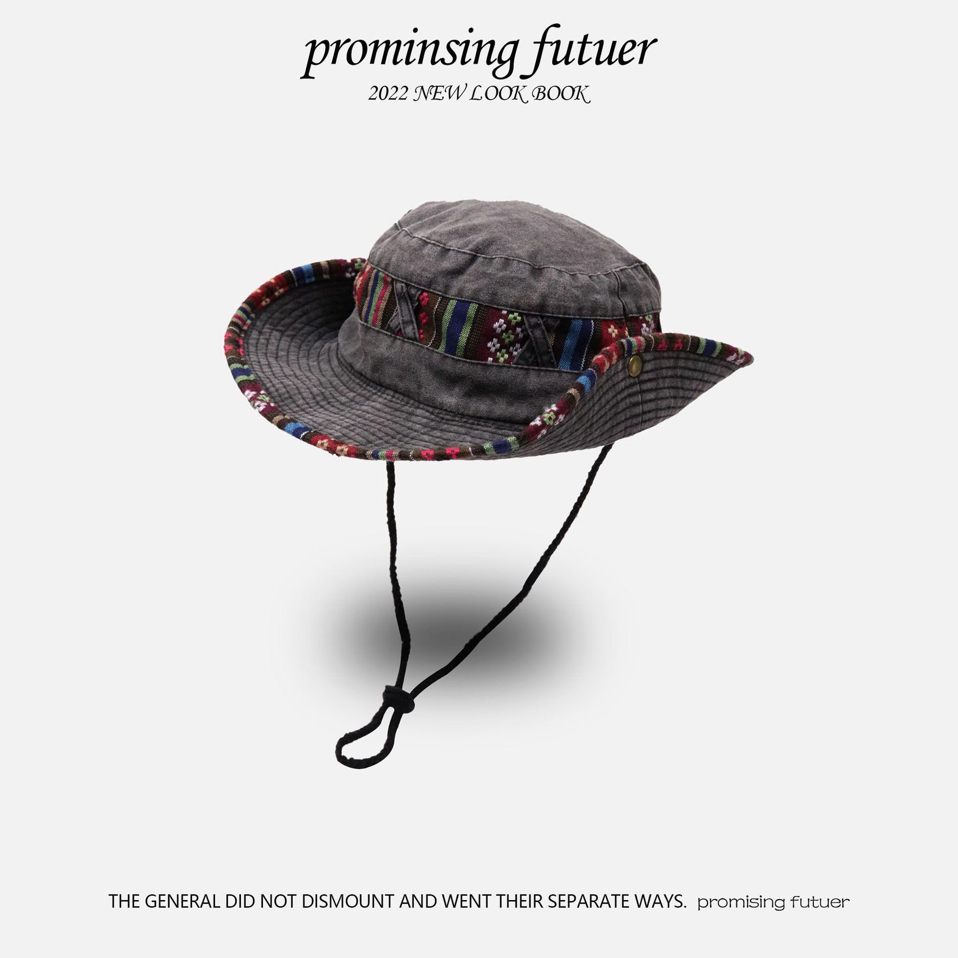 

Versatile Wide Brim Cowboy Hat - Sun Protection for Hiking, Camping, and Mountaineering 8cm Brim
