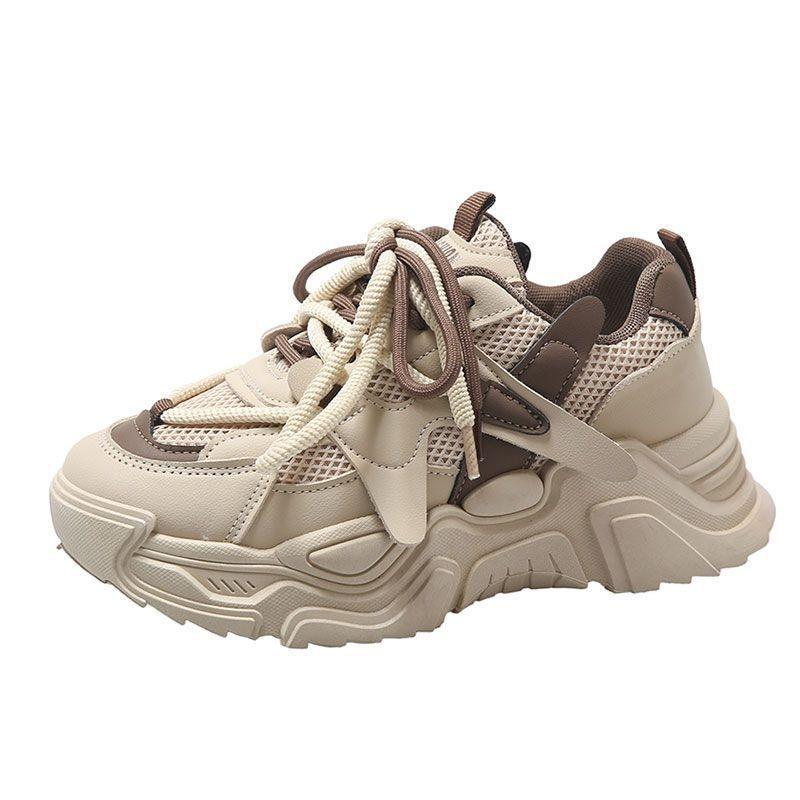Fashion Spring Autumn New Women Leisure Sneakers Outdoor Breathable Thick Bottom Vulcanized Shoes Hot Sale Women Lace-up Trainers Mujer