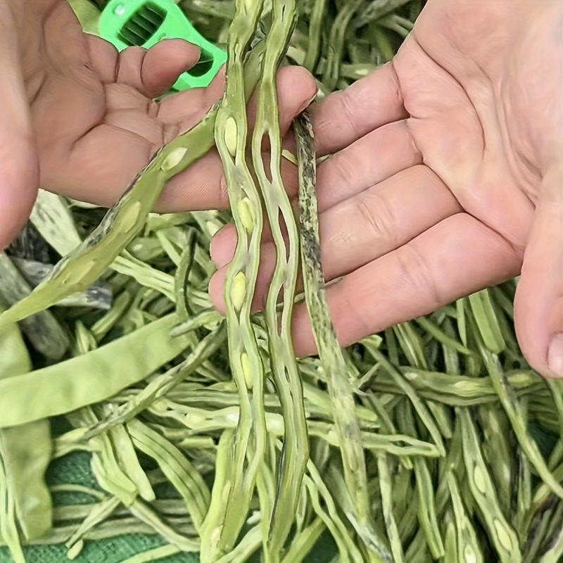Green Bean Slicer Portable Manual Vegetable Slicer 10.5cm Long Non Toxic Plastic for Household Cooking
