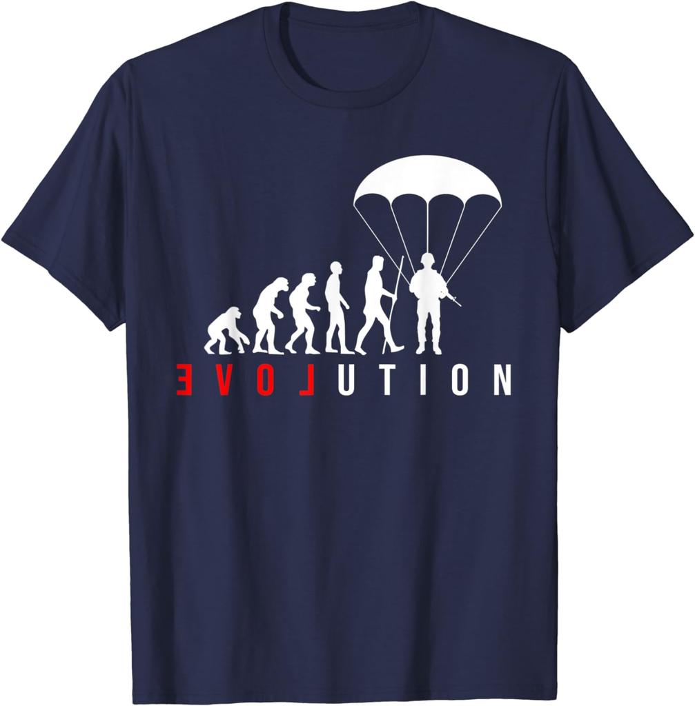 Paratroop Paratrooper Soldier Love Evolution TShirt Short Sleeve Casual 100 Cotton Shirt