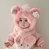 Kids Hat And Scarf Set Winter Plush Ear Flap Hat with Scarf for Boys Girls Warm Cold Weather Knit Accessories