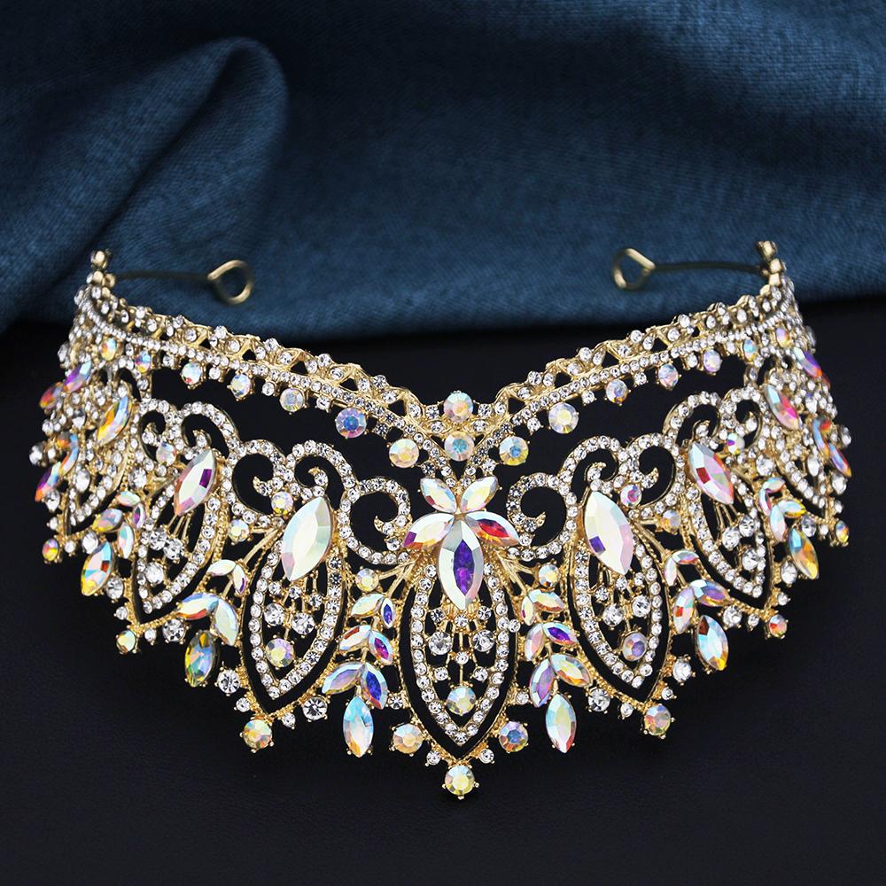 Rhinstone Crown for Women Bridal Tiaras Wedding Hair Jewelry Princess Queen Party Bride Tiaras and Crowns Prom Pageant